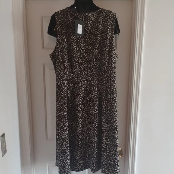 Halston Heritage Black and Brown Midi Dress, 22 - Picture 9 of 9